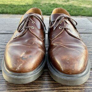 Dr. Martens England 3-Hole Gibson Shoes Brown Rub-Off Leather Men’s UK11 / US12